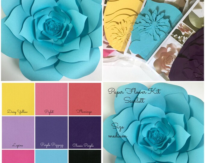 Paper Flower Kit Do It Yourself Paper Flower Kits Paper Etsy