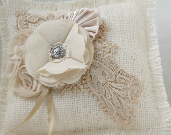 Burlap and Lace Wedding Pillow Old Hollywood Wedding Vintage Etsy