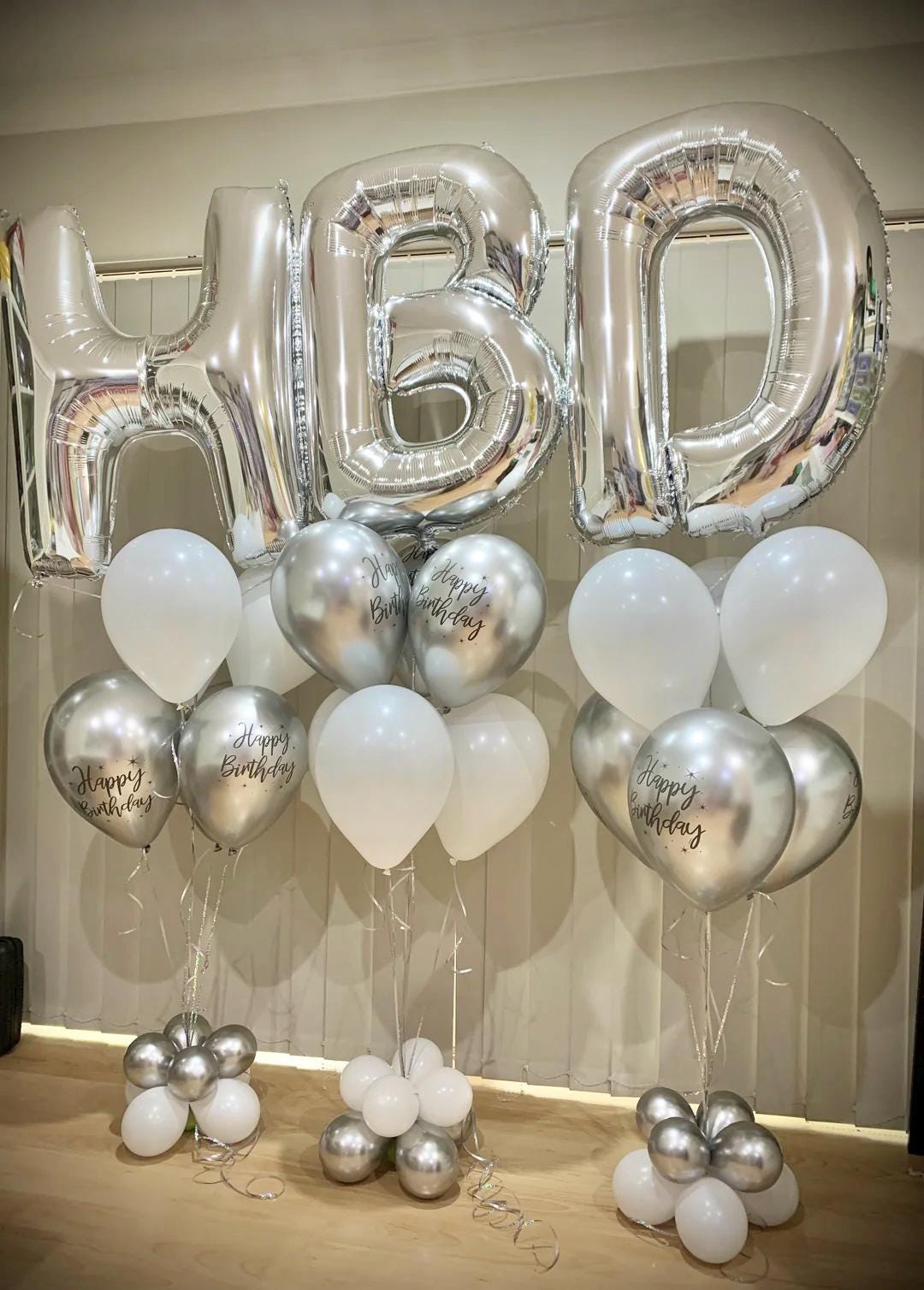 Hbd Letters Foils Silver Happy Birthday - Etsy