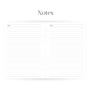Agenda/planificador semanal/recargable de 6 anillas en piel vegana tamaño A5 con páginas semanales y mensuales sin fecha + bolígrafos y caja de regalo. imagen 7