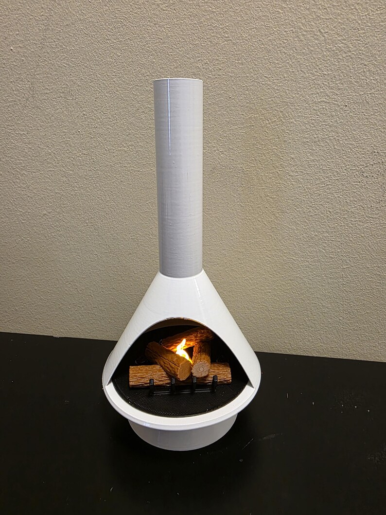 Mid-Century Modern Mini Fireplace: With Grate Retro Tealight LED, Timer Included image 17