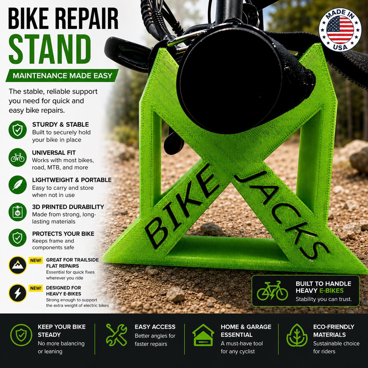 electric bicycle repair stand E-Bike Stand for Mountain Bikes and Road Bikes 1 inch triangular or oval Bike Stand Electric Bike Maintenance