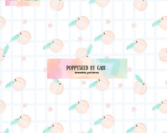 Floral peaches and cream seamless pattern