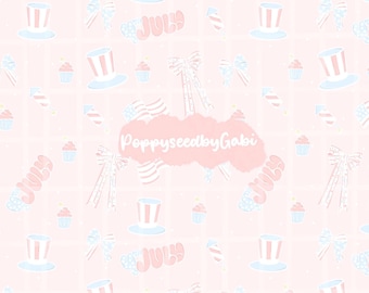 coquette Fourth of July seamless pattern