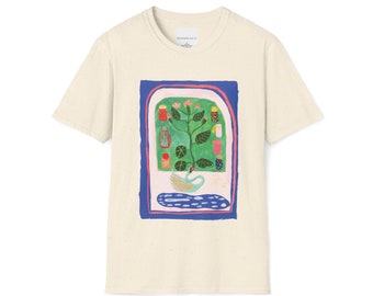 Unisex T-Shirt - Winter Swan and Hot Coffee modern folk art design