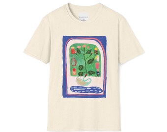 Unisex T-Shirt - Winter Swan and Hot Coffee modern folk art design
