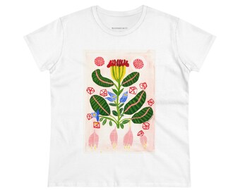 T-shirt - Foliage and Flora No.1 - Women's Midweight Cotton Tee