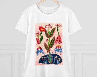 Aquatic Plant - Women's Midweight Cotton Tee multiple colors and sizes XS-3X