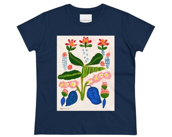 t-shirt - Foliage and Flora No.2 - Women's Midweight Cotton Tee - multiple colors and sizes XS-3X