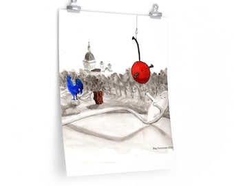 Art Poster Spoon and Cherry Homecoming Hug Minneapolis Sculpture Garden Love