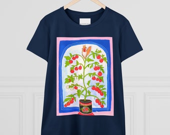 T-shirt - Squirrel vs Tomatoes - Women's Midweight Cotton Tee