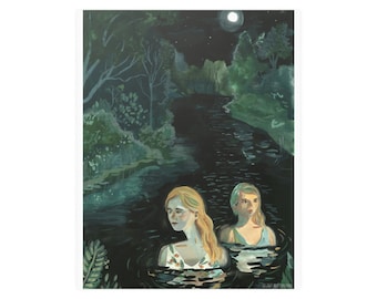 Nightswim - Things Can Go Unsaid - Poster of Original Painting by Meg Corcoran