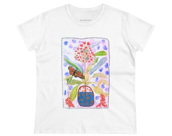 t-shirt - Monarch and Milkweed - Women's Midweight Cotton Tee multiple colors and sizes XS-3X