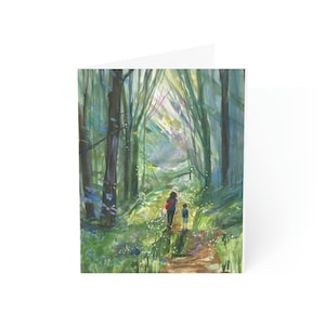 Spring Hike - Hunting for Ephemerals - Vertical Greeting Cards (Single or pack of 10)