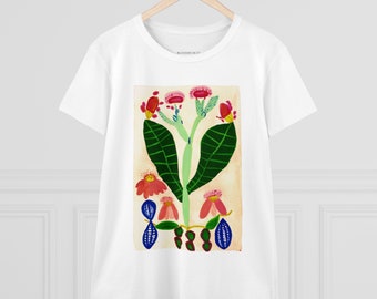 t-shirt "Horseshoe Plantain" Women's Midweight Cotton Tee in various colors and sizes XS-3X