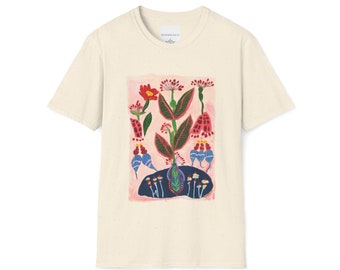 Unisex T-Shirt - Aquatic Plants modern folk art design