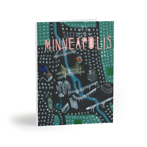 8pcs Minneapolis City Collage Greeting Cards