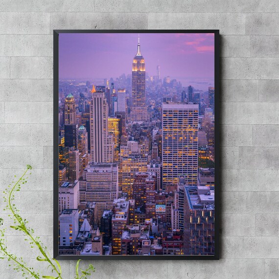 New York City Skyline Wall Art | Empire State Building Digital Print | NYC Cityscape Poster