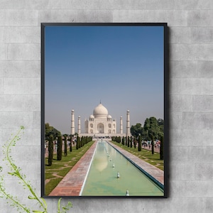 Taj Mahal Digital Wall Art | India Travel Photography | Architectural Print for Home | Boho Cultural Decor
