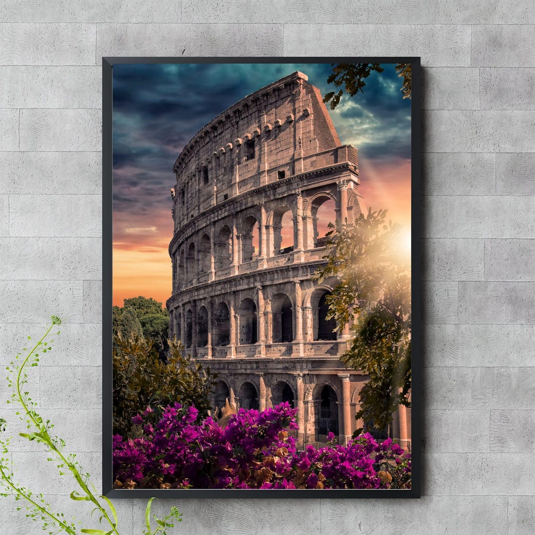 Rome Colosseum Wall Art | Italy Sunset Digital Print | Ancient Roman ...