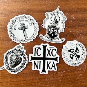 Catholic stickers - Latin mass decals, Christian, decal, Jesus stickers for Bible journaling, laptop, vintage religious catholic gift
