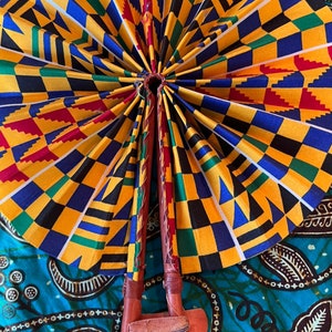 African Print Fan, Ankara Fan, Kente Fan, Folding Hand Fan, Hand Fan, Ghana Fan, Handmade Fan, Gifts for Her image 5