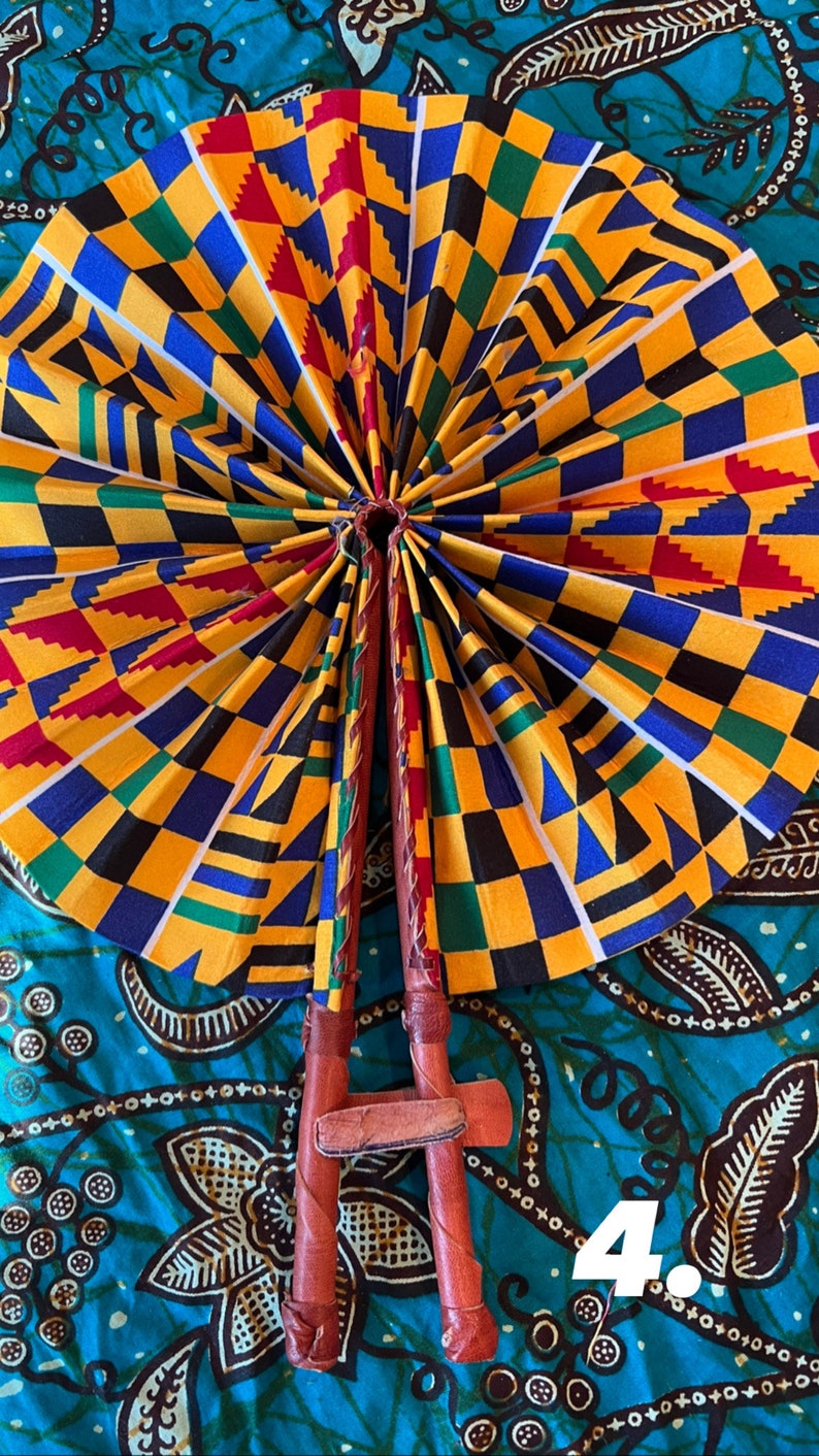 African Print Fan, Ankara Fan, Kente Fan, Folding Hand Fan, Hand Fan, Ghana Fan, Handmade Fan, Gifts for Her image 5