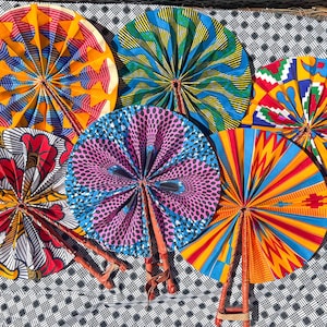 African Print Fan, Ankara Fan, Kente Fan, Folding Hand Fan, Hand Fan, Ghana Fan, Handmade Fan, Gifts for Her