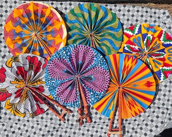 African Print Fan, Ankara Fan, Kente Fan, Folding Hand Fan, Hand Fan, Ghana Fan, Handmade Fan, Gifts for Her