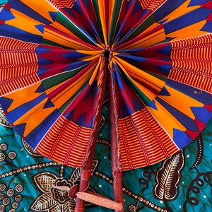 African Print Fan, Ankara Fan, Kente Fan, Folding Hand Fan, Hand Fan, Ghana Fan, Handmade Fan, Gifts for Her image 2