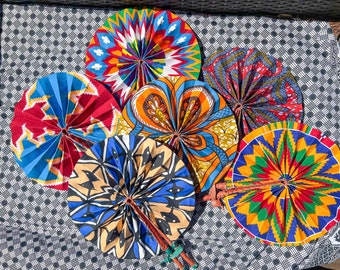 African Print Fan, Ankara Fan, Kente Fan, Folding Hand Fan, Hand Fan, Ghana Fan, Handmade Fan, Gifts for Her