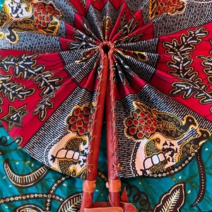 African Print Fan, Ankara Fan, Kente Fan, Folding Hand Fan, Hand Fan, Ghana Fan, Handmade Fan, Gifts for Her image 7