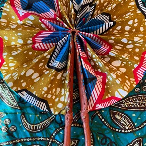 African Print Fan, Ankara Fan, Kente Fan, Folding Hand Fan, Hand Fan, Ghana Fan, Handmade Fan, Gifts for Her image 6