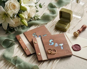 Custom Initial Vow Journals | Personalized Monogram Vow Books | His Hers | Hers Hers | Wooden Wedding Vows Book | Mr Mrs Vow Journals