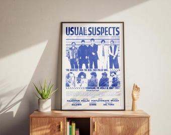 The Usual Suspects Movie Poster: 90s Crime Film Art Print