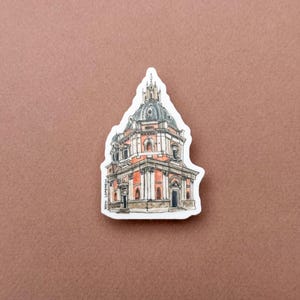 Adesivo Igreja em Roma - Design em aquarela - Edifício histórico - Adesivo de vinil fosco