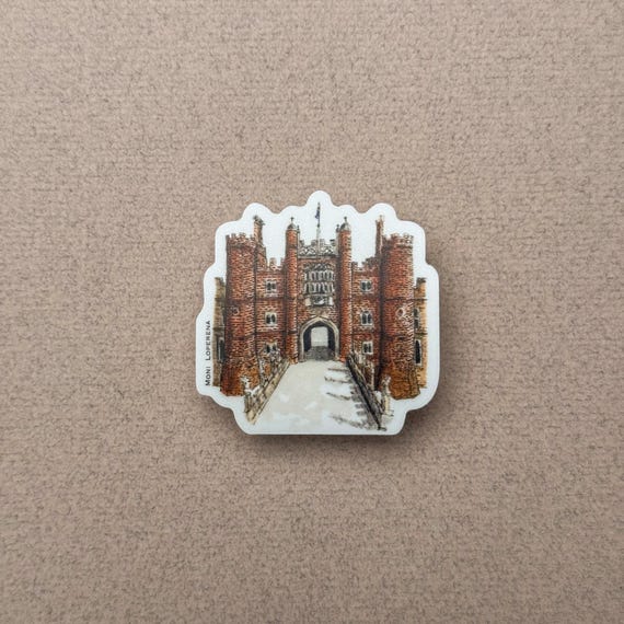 Hampton Court Palace Sticker - Historic Building in England - Watercolor Design - English Architecture - Castle Matte Vinyl Sticker
