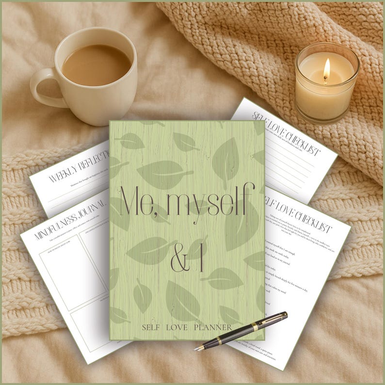 Sage Green Self Love Planner Printable, A4 Self Care Journal ...