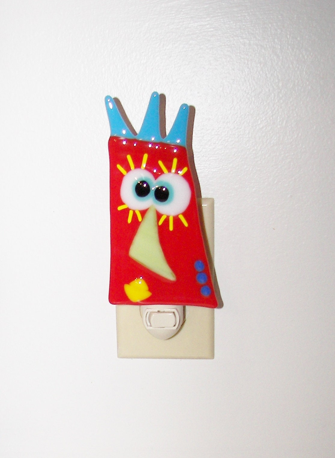 Crazy Face Fused Glass Night Light Mask Friend Etsy