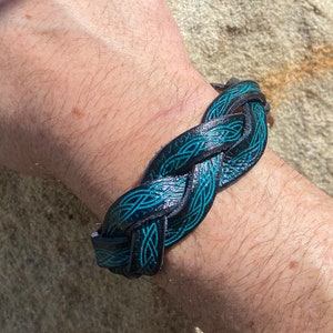 Celtic leather tooled Bracelet