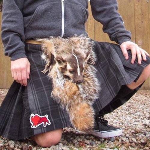 Mask Sporran Badger Traditional Scottish Kilt Accessory Etsy