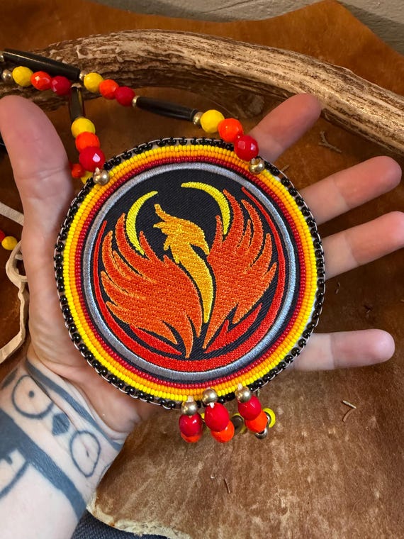 Phoenix Beaded Medallion Native American Made - Etsy