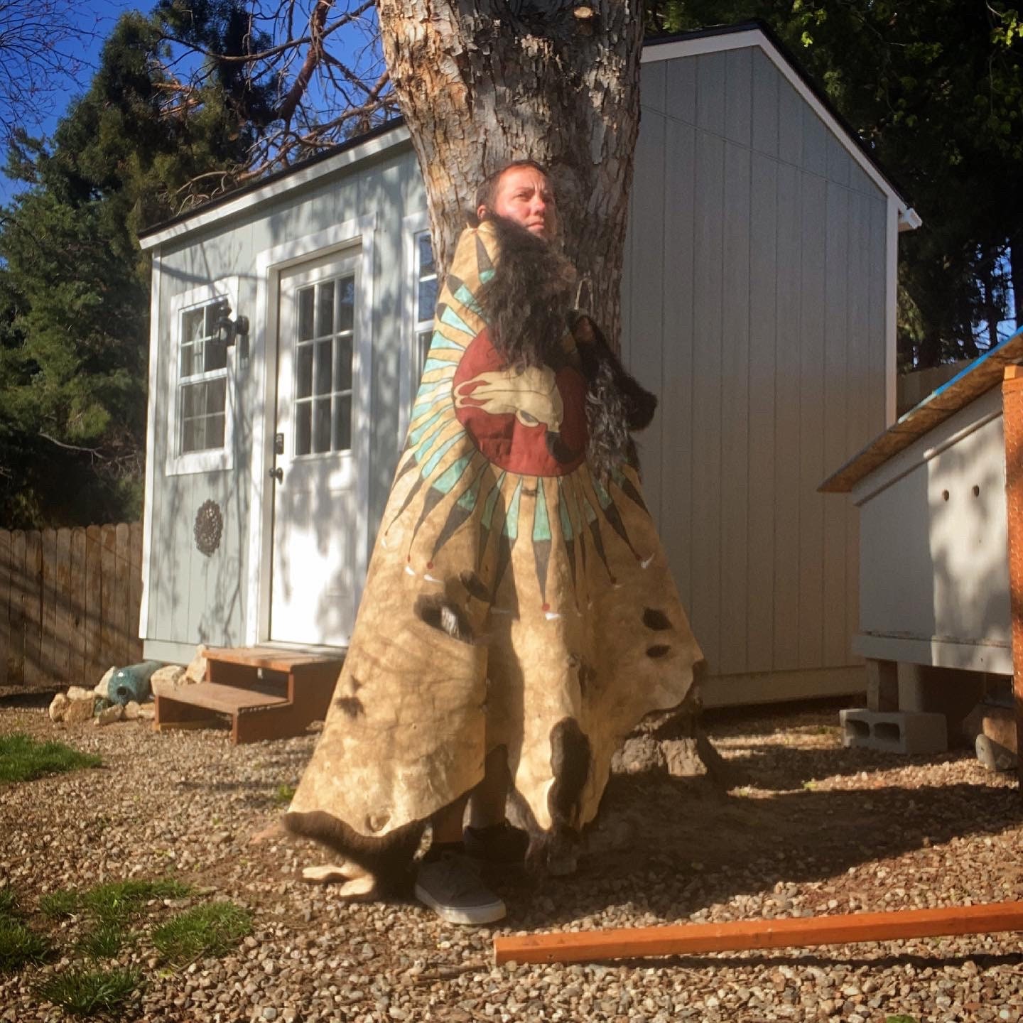 Painted Buffalo robe Native American Made Traditional Earth Etsy