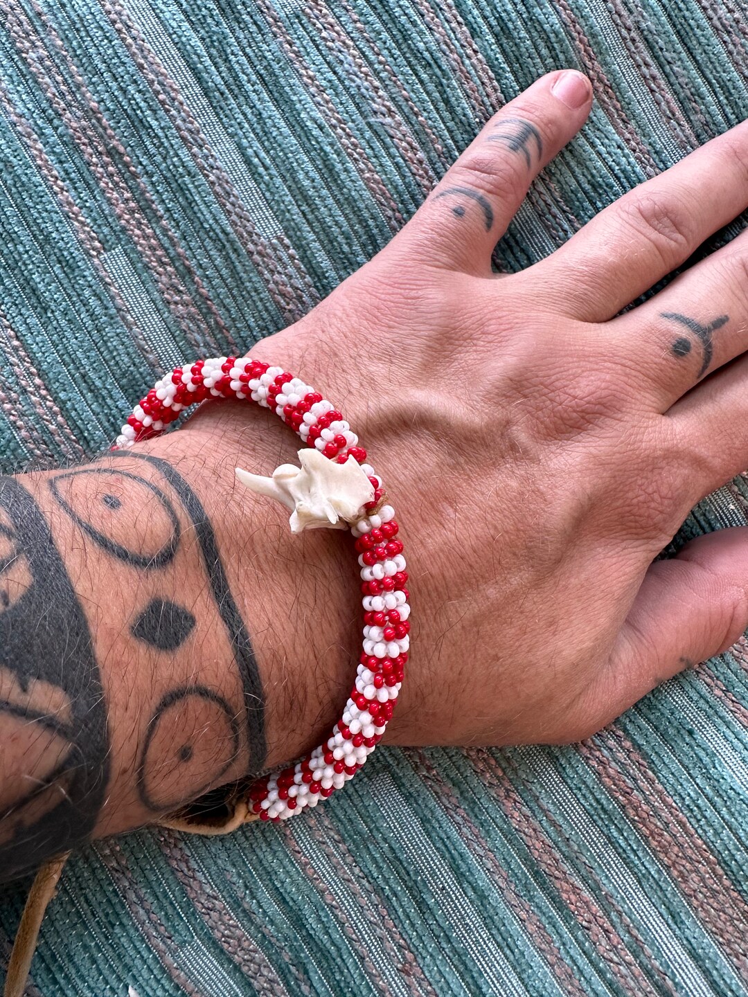 Snake Vertebrae Bracelet Native American Made Snake Totem Etsy