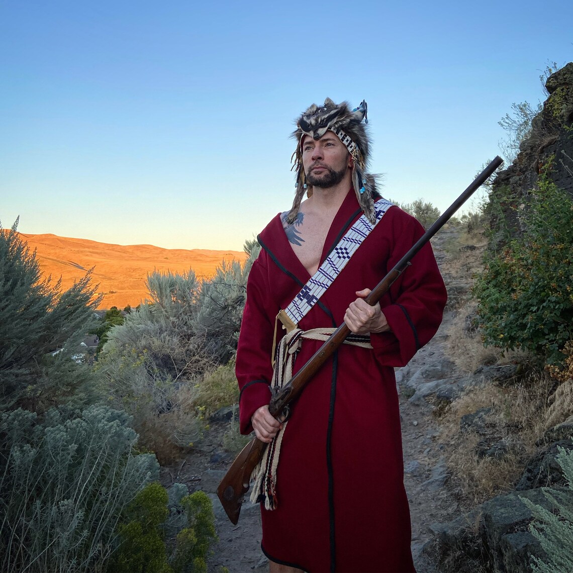 Wool Capote Coat Native American Made Fur Trader Rendezvous Etsy