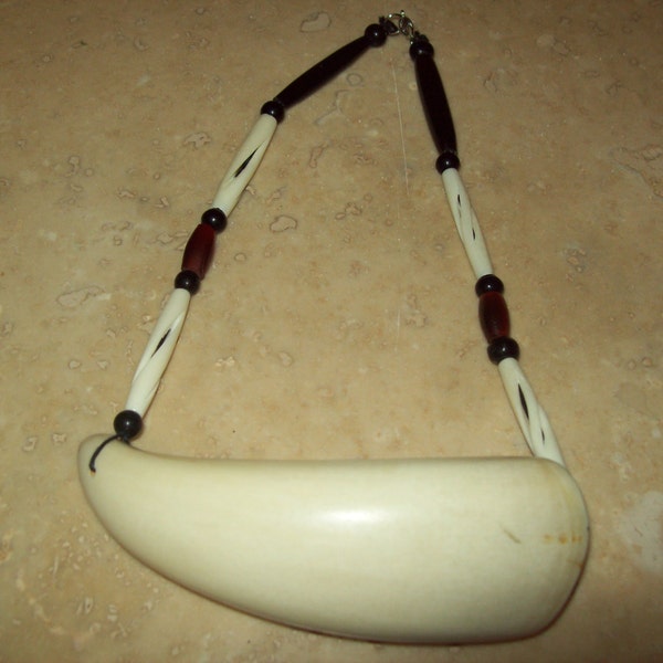 Paperd Antique Orca Whale tooth necklace native american Made