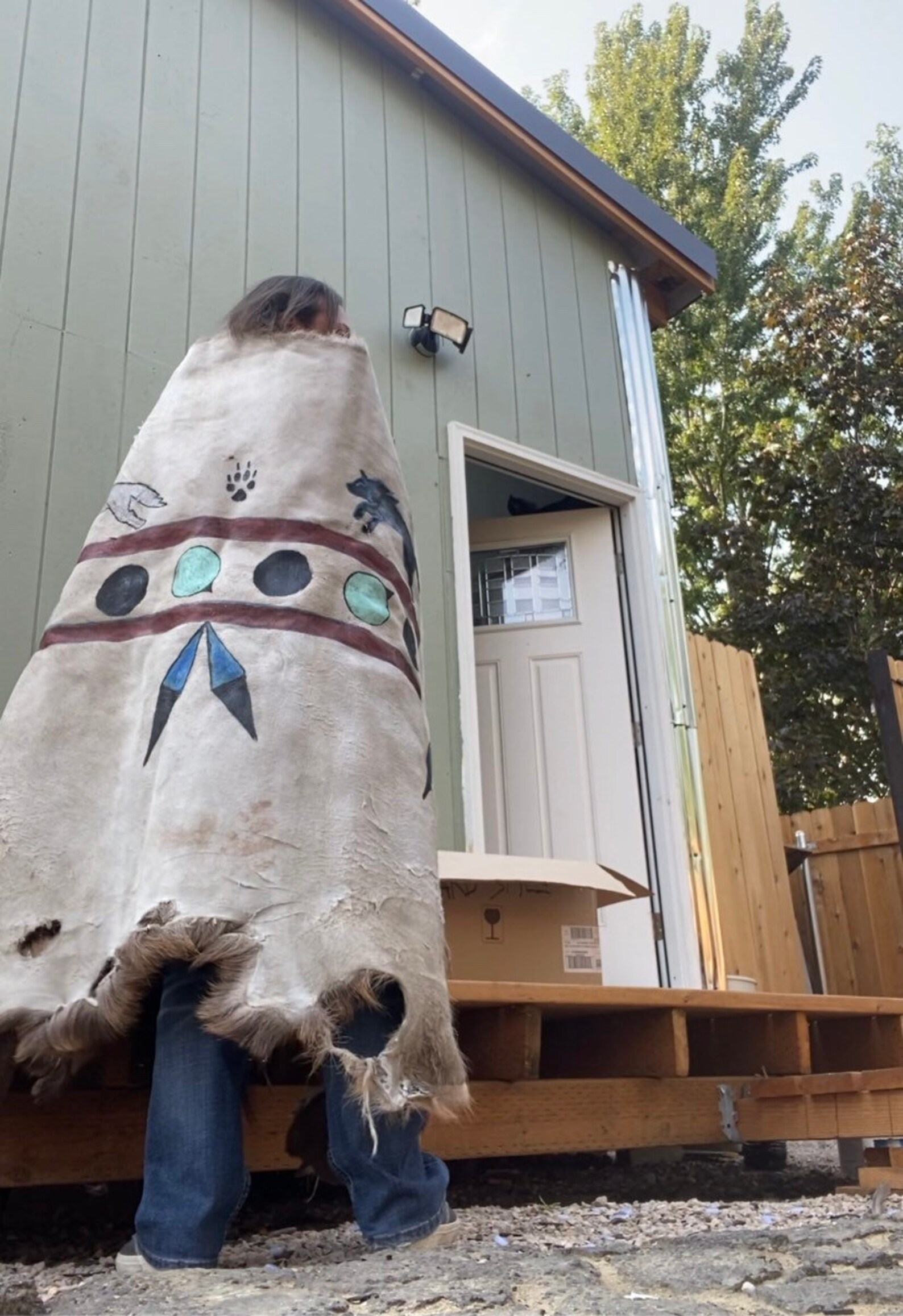 Painted Elk hide robe Native American Made Traditional Earth Etsy