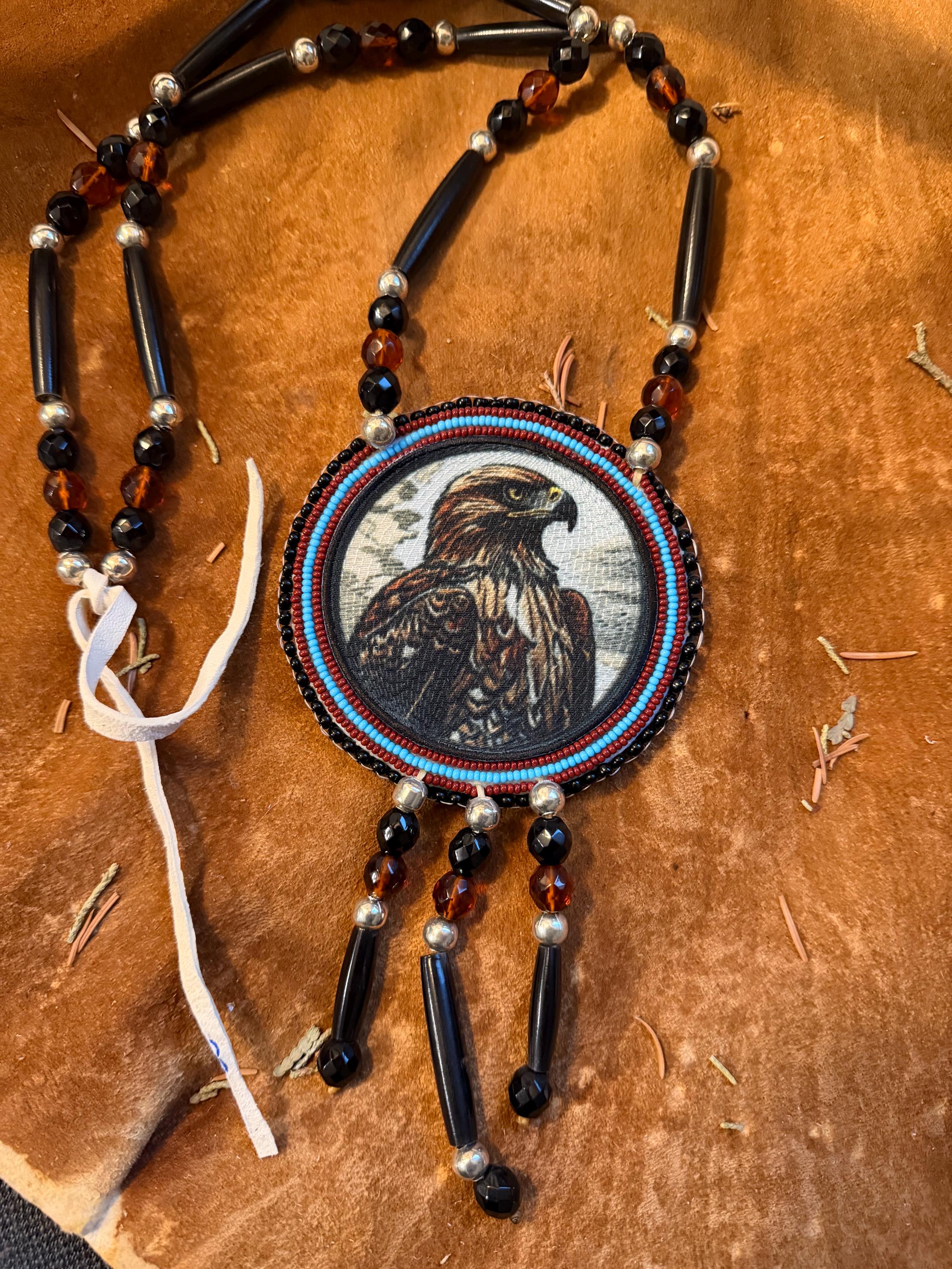 Redtail Hawk Medallion Native American Beadwork - Etsy