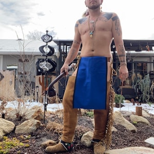 Native American Style Black Wool Breechcloths, Loincloth Powwow Regalia Flap BRCH02