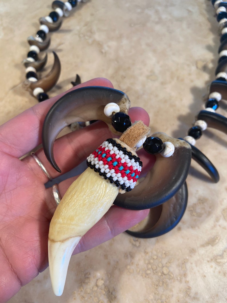 Black Bear Claw Necklace Native American Made With Resin Claws Etsy